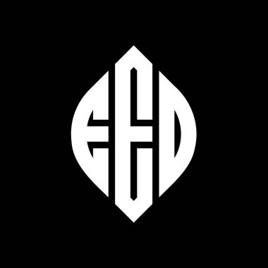Çember ve elips şekilli EEO daire harf logosu tasarımı. Typographic tarzında EEO elips harfleri. Üç baş harf daire şeklinde bir logo oluşturuyor. AÇA Çemberi Amblemi Soyut Monogram Harf İşaretleyici Vektörü.