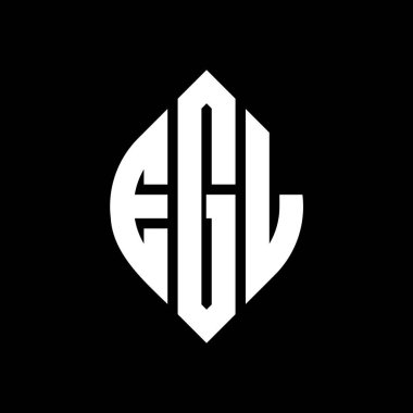 Çember ve elips şekilli EGL daire harf logosu tasarımı. Tipografik biçimli EGL elips harfleri. Üç baş harf daire şeklinde bir logo oluşturuyor. EGL Çember Amblemi Soyut Monogram Harf İşaretleyici Vektörü.