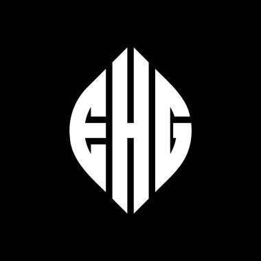 Çember ve elips şekilli EHG daire harf logosu tasarımı. EHG elips harfleri tipografik tarzda. Üç baş harf daire şeklinde bir logo oluşturuyor. EHG Çember Amblemi Soyut Monogram Harf İşaretleyici Vektörü.