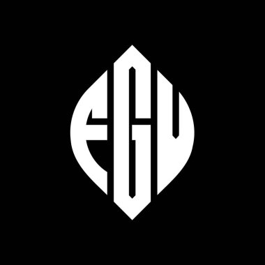 Çember ve elips şekilli FGV daire harf logosu tasarımı. Tipografik biçimli FGV elips harfleri. Üç baş harf daire şeklinde bir logo oluşturuyor. FGV Çember Amblemi Soyut Monogram Harf İşaretleyici Vektörü.