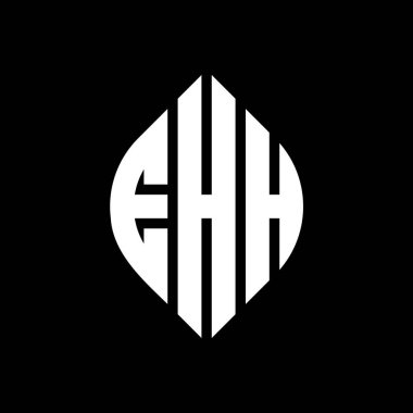 Çember ve elips şekilli EHH daire harf logosu tasarımı. EHH elips harfleri tipografik tarzda. Üç baş harf daire şeklinde bir logo oluşturuyor. EHH Çember Amblemi Soyut Monogram Harf İşaretleme Vektörü.