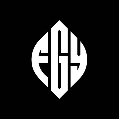 Çember ve elips şekilli FGY daire harf logosu tasarımı. FGY elips harfleri tipografik tarzda. Üç baş harf daire şeklinde bir logo oluşturuyor. FGY Çember Amblemi Soyut Monogram Harf İşaretleyici Vektörü.
