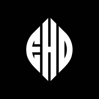 Çember ve elips şekilli EHO daire harf logosu tasarımı. EHO elips harfleri tipografik tarzda. Üç baş harf daire şeklinde bir logo oluşturuyor. EHO Çemberi Amblemi Soyut Monogram Harf İşaretleyici Vektörü.