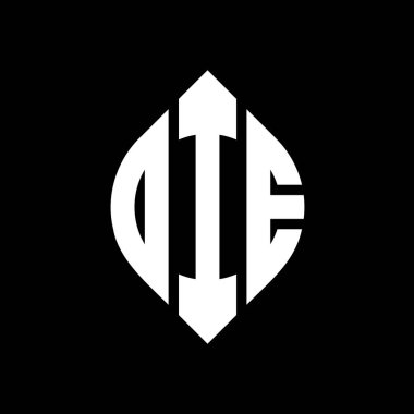 Daire şeklinde ve elips şeklinde bir logo dizaynı. Tipografik şekilli elips harfler. Üç baş harf daire şeklinde bir logo oluşturuyor. Ölüm Çemberi Amblemi Soyut Monogram Harf İşaretleme Vektörü.