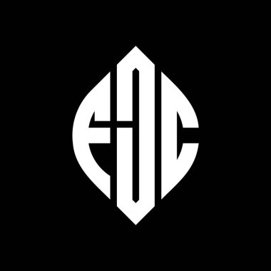 Çember ve elips şekilli FJC daire harf logosu tasarımı. FJC elips harfleri tipografik tarzda. Üç baş harf daire şeklinde bir logo oluşturuyor. FJC Çember Amblemi Soyut Monogram Harf İşaretleyici Vektörü.