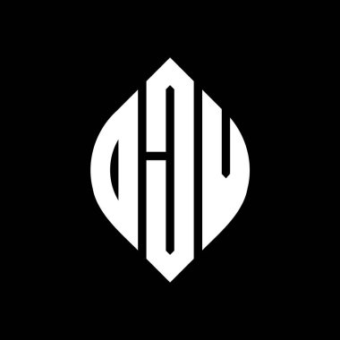 Daire ve elips şekilli DJV daire harf logosu tasarımı. Typographic tarzında DJV elips harfleri. Üç baş harf daire şeklinde bir logo oluşturuyor. DJV Çember Amblemi Soyut Monogram Harf İşaretleyici Vektörü.