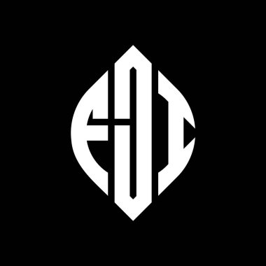 Çember ve elips şekilli FJI daire harf logosu tasarımı. FJI elips harfleri tipografik tarzda. Üç baş harf daire şeklinde bir logo oluşturuyor. FJI Çember Amblemi Soyut Monogram Harf İşaretleyici Vektörü.