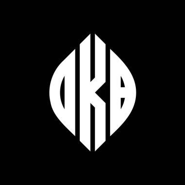 Daire ve elips şekilli DKB daire harf logosu tasarımı. Tipografik biçimli DKB elips harfleri. Üç baş harf daire şeklinde bir logo oluşturuyor. DKB Çember Amblemi Soyut Monogram Harf İşaretleyici Vektörü.