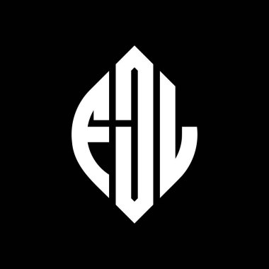 Çember ve elips şekilli FJL daire harf logosu tasarımı. Tipografik biçimli FJL elips harfleri. Üç baş harf daire şeklinde bir logo oluşturuyor. FJL Çember Amblemi Soyut Monogram Harf İşaretleyici Vektörü.