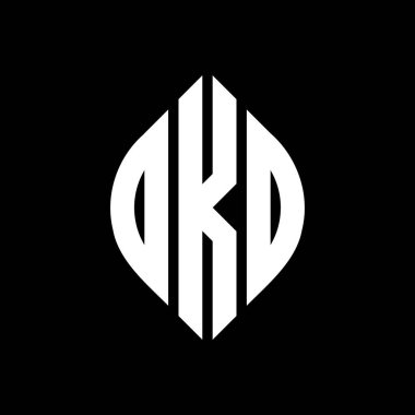 Daire ve elips şekilli DKD daire harf logosu tasarımı. Tipografik biçimli DKD elips harfleri. Üç baş harf daire şeklinde bir logo oluşturuyor. DKD Çember Amblemi Soyut Monogram Harf İşaretleyici Vektörü.