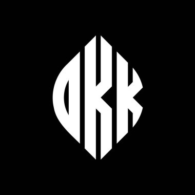 Daire ve elips şekilli DKK daire harf logosu tasarımı. DKK elips harfleri tipografik tarzda. Üç baş harf daire şeklinde bir logo oluşturuyor. DKK Çember Amblemi Soyut Monogram Harf İşaretleme Vektörü.