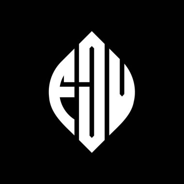Çember ve elips şekilli FJV daire harf logosu tasarımı. Tipografik biçimli FJV elips harfleri. Üç baş harf daire şeklinde bir logo oluşturuyor. FJV Çember Amblemi Soyut Monogram Harf İşaretleyici Vektörü.