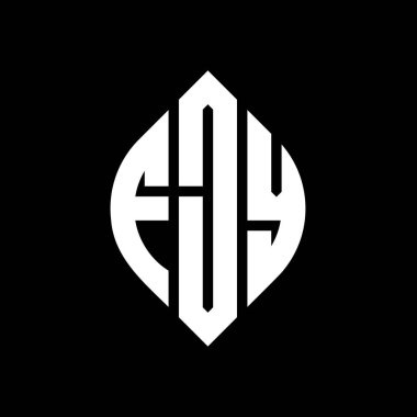 Çember ve elips şekilli FJY daire harf logosu tasarımı. FJY elips harfleri tipografik tarzda. Üç baş harf daire şeklinde bir logo oluşturuyor. FJY Çember Amblemi Soyut Monogram Harf İşaretleyici Vektörü.