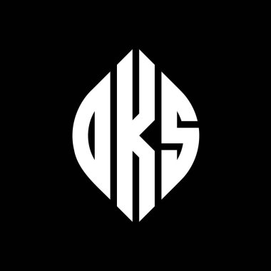 Daire ve elips şekilli DKS daire harf logosu tasarımı. Tipografik biçimli DKS elips harfleri. Üç baş harf daire şeklinde bir logo oluşturuyor. DKS Çemberi Amblemi Soyut Monogram Harf İşaretleyici Vektörü.