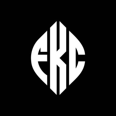 Çember ve elips şekilli FKC daire harf logosu tasarımı. FKC elips harfleri tipografik tarzda. Üç baş harf daire şeklinde bir logo oluşturuyor. FKC Çember Amblemi Soyut Monogram Harf İşaretleyici Vektörü.