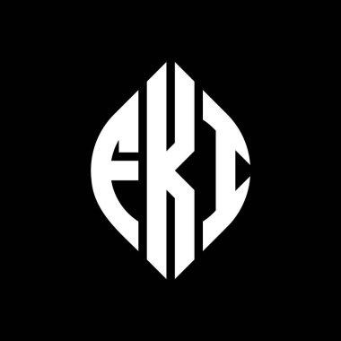 Çember ve elips şekilli FKI daire harf logosu tasarımı. FKI elips harfleri tipografik tarzda. Üç baş harf daire şeklinde bir logo oluşturuyor. FKI Çemberi Amblemi Soyut Monogram Harf İşareti Vektörü. FKI daire harfli logo tasarımı daire ve ellip