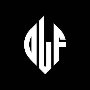 Daire ve elips şekilli DLF daire harf logosu tasarımı. Tipografik biçimli DLF elips harfleri. Üç baş harf daire şeklinde bir logo oluşturuyor. DLF Çember Amblemi Soyut Monogram Harf İşaretleyici Vektörü.