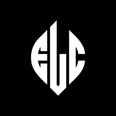 Çember ve elips şekilli ELC daire harf logosu tasarımı. Tipografik tarzda ELC elips harfleri. Üç baş harf daire şeklinde bir logo oluşturuyor. ELC Çember Amblemi Soyut Monogram Harf İşaretleyici Vektörü.