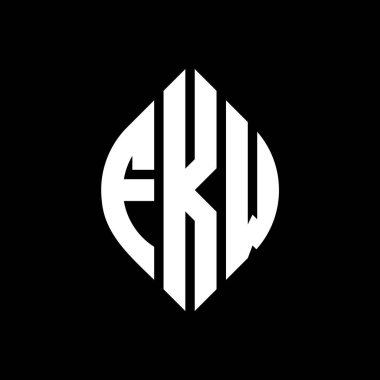 Çember ve elips şekilli FKW daire harf logosu tasarımı. FKW elips harfleri tipografik tarzda. Üç baş harf daire şeklinde bir logo oluşturuyor. FKW Çember Amblemi Soyut Monogram Harf İşaretleyici Vektörü.