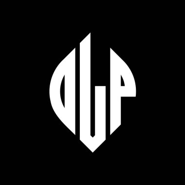 Daire ve elips şekilli DLP daire harf logosu tasarımı. Tipografik biçimli DLP elips harfleri. Üç baş harf daire şeklinde bir logo oluşturuyor. DLP Çember Amblemi Soyut Monogram Harf İşaretleyici Vektörü.