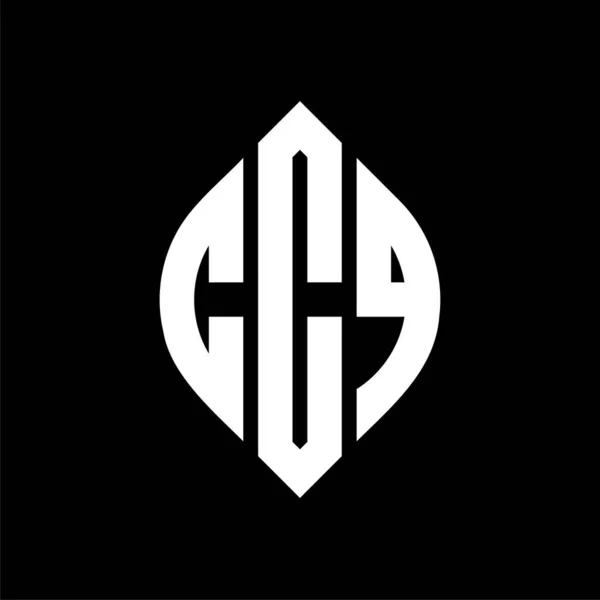 Ccq Letter Logo Design Circle Ellipse Shape Буквы Эллипса Ccq — стоковый вектор