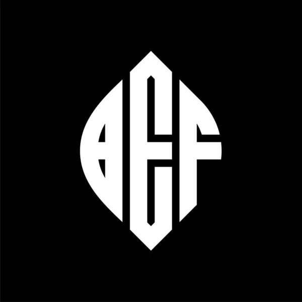 Projekt Logo Litery Bef Okręgiem Elipsą Litery Eliptyczne Bef Stylem — Wektor stockowy