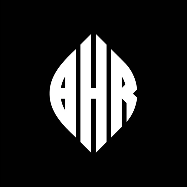 Bhr Cirkel Letter Logo Ontwerp Met Cirkel Ellips Vorm Bhr — Stockvector