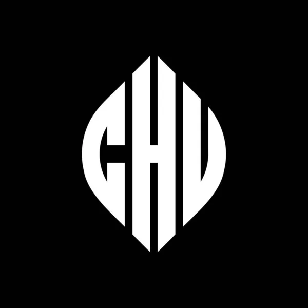 Chu Kreis Brief Logo Design Mit Kreis Und Ellipsenform Chu — Stockvektor