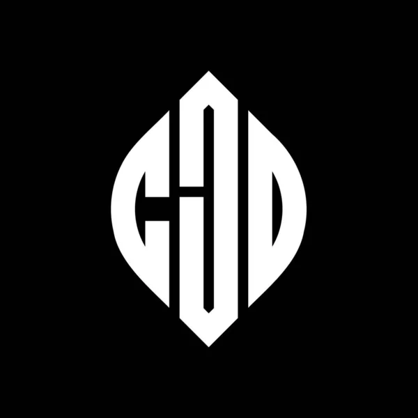 Дизайн Логотипа Круга Cjo Кружком Эллипсом Cjo Эллиптические Буквы Типографским — стоковый вектор