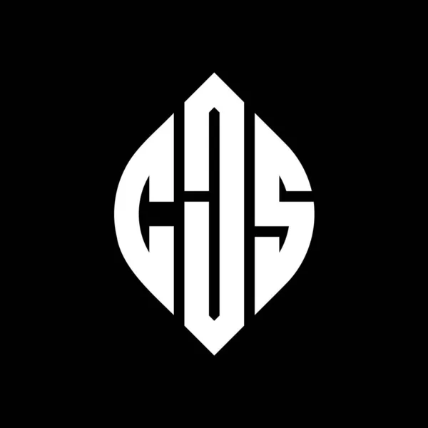 Cjs 디자인에 Cjs 타이포그래피 스타일의 이니셜은 로고를 Cjs Circle Emblem — 스톡 벡터