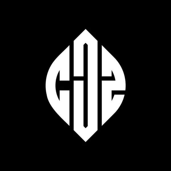 Cjz 디자인에 Cjz 타이포그래피 스타일의 이니셜은 로고를 Cjz Circle Emblem — 스톡 벡터