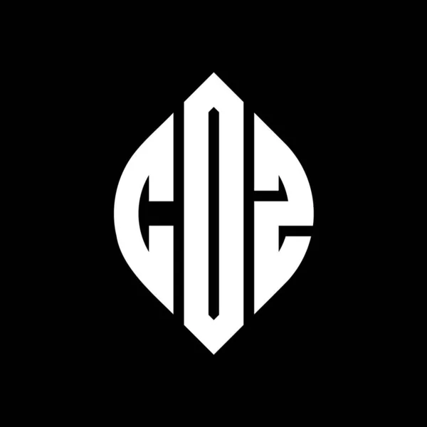 Coz Cercle Lettre Logo Design Avec Cercle Ellipse Forme Lettres — Image vectorielle