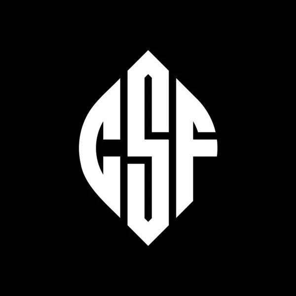 Csf Cerchio Lettera Logo Design Con Cerchio Forma Ellittica Lettere — Vettoriale Stock