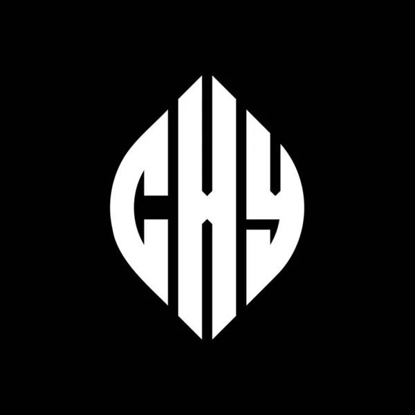 Çember Elips Şekilli Cxy Daire Harf Logosu Tasarımı Tipografik Biçimli — Stok Vektör
