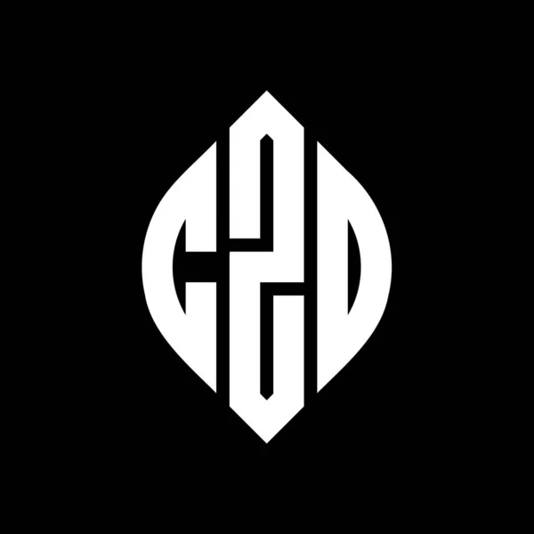 Czd Cerchio Lettera Logo Design Con Cerchio Forma Ellittica Lettere — Vettoriale Stock