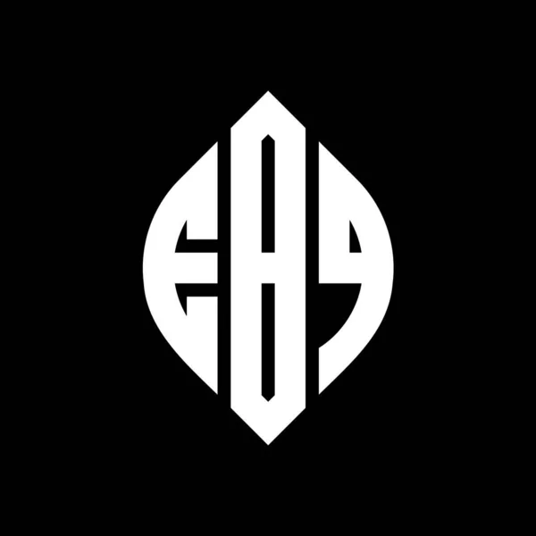 Ebq Cirkel Letter Logo Ontwerp Met Cirkel Ellips Vorm Ebq — Stockvector