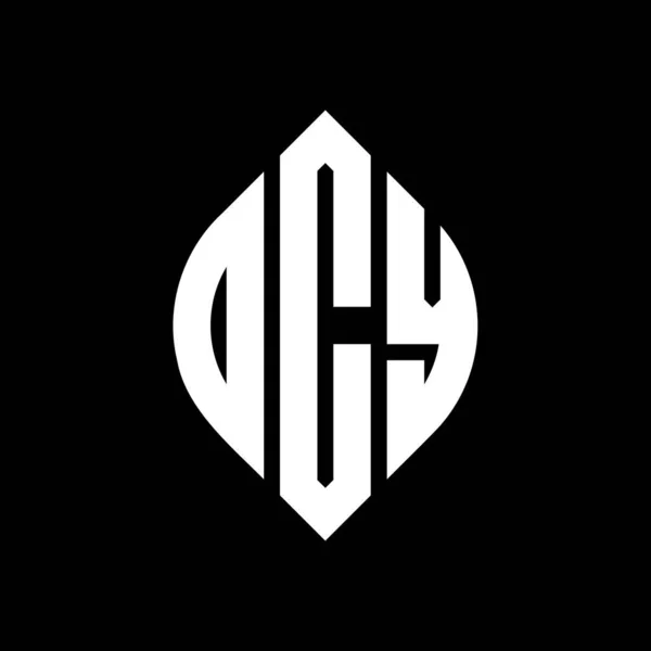 Dcy Cercle Lettre Logo Design Avec Cercle Ellipse Forme Dcy — Image vectorielle