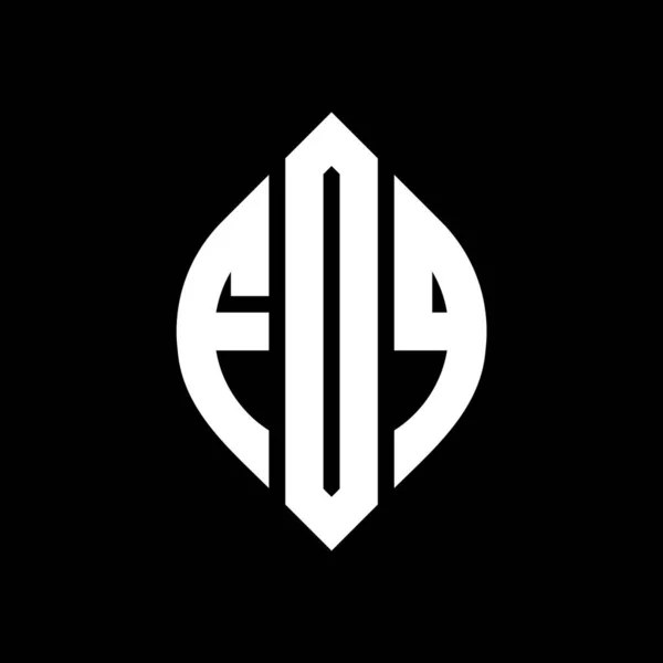 Дизайн Логотипа Круга Fdq Формой Круга Эллипса Буквы Эллипса Fdq — стоковый вектор