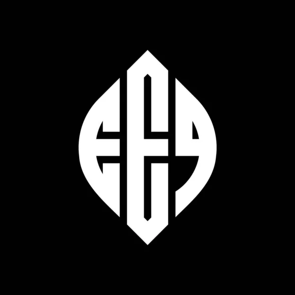 Eeq Cirkel Letter Logo Ontwerp Met Cirkel Ellips Vorm Eeq — Stockvector