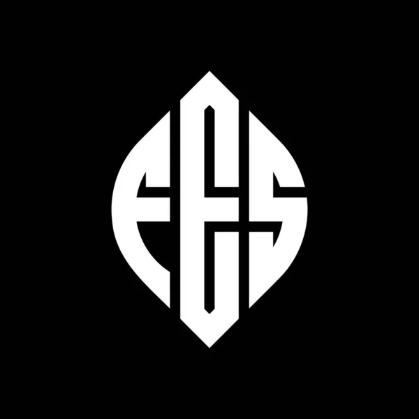 Fes Circle Letter Logo Design Circle Ellipse Shape Fes Ellipse — Stock Vector