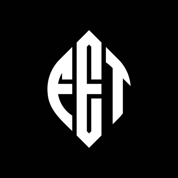 Fet Circle Letter Logo Design Circle Ellipse Shape Fet Ellipse — Stock Vector
