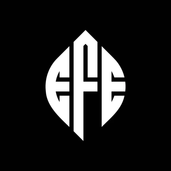 Projekt Logo Litery Efe Okręgiem Elipsą Litery Eliptyczne Efe Stylu — Wektor stockowy