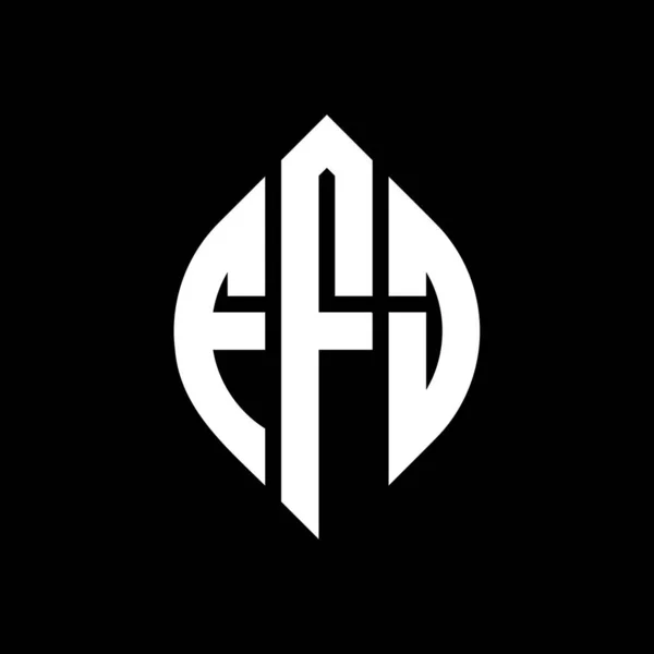 Projekt Logo Litery Ffj Okręgiem Elipsą Litery Eliptyczne Ffj Stylem — Wektor stockowy