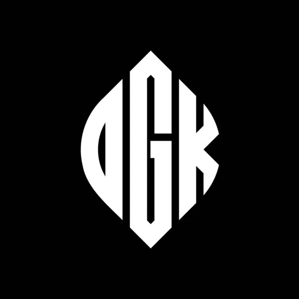 Дизайн Логотипа Круга Dgk Формой Круга Эллипса Буквы Эллипса Dgk — стоковый вектор