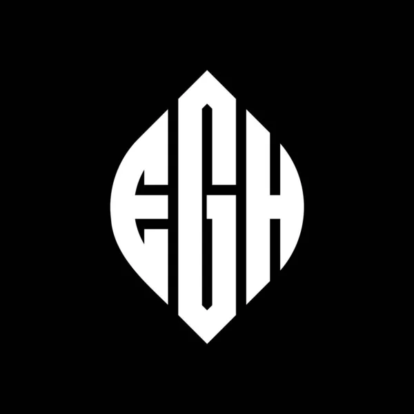 Egh圆形字母标识设计与圆形和椭圆形状 Egh椭圆字母 字体风格 这三个首字母构成一个圆形标识 Egh圆环符号摘要专有名称字母标记向量 — 图库矢量图片