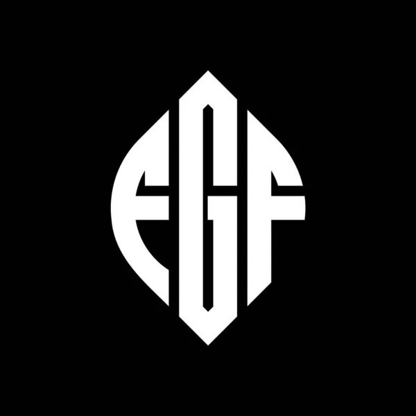 Logo Okręgu Fgf Kształcie Okręgu Elipsy Litery Eliptyczne Fgf Stylem — Wektor stockowy
