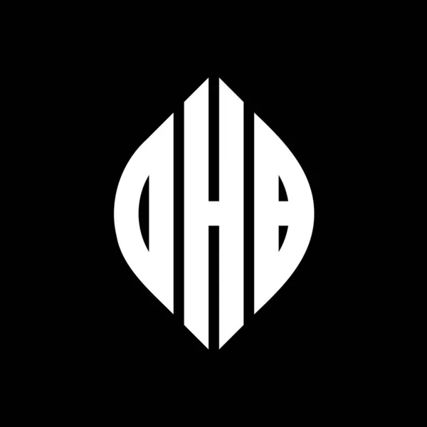 Çember Elips Şekilli Dhb Daire Harf Logosu Tasarımı Dhb Elips — Stok Vektör
