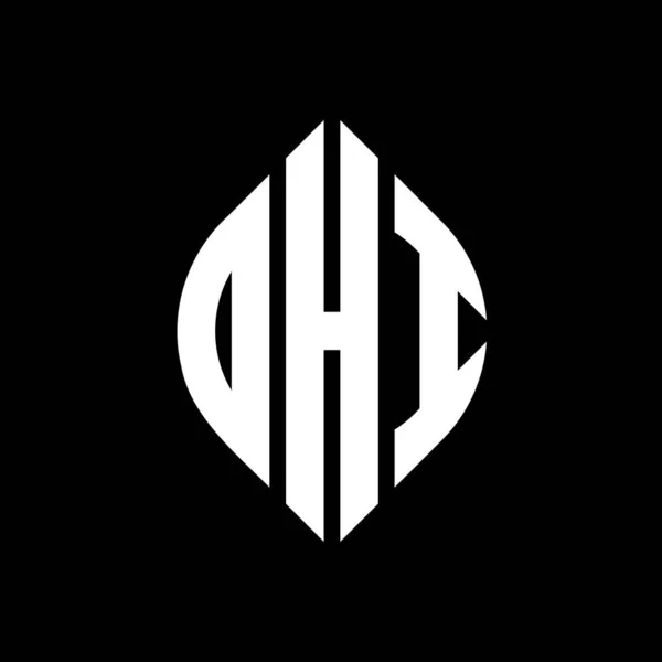 Diseño Del Logotipo Letra Círculo Dhi Con Forma Círculo Elipse — Archivo Imágenes Vectoriales