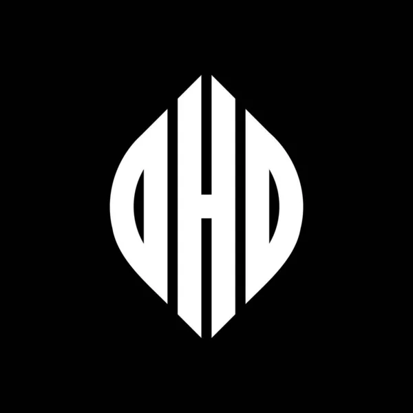 Dho Kruh Písmeno Logo Design Kružnicí Elipsy Tvar Dho Elipsy — Stockový vektor