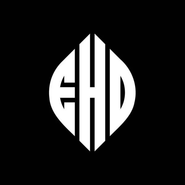 Дизайн Логотипу Eho Кругової Літери Колом Формою Еліпса Eho Еліпсирують — стоковий вектор